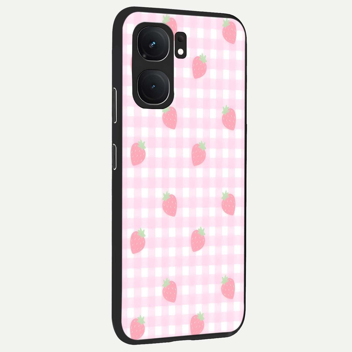 Strawberry Picnic Love back cover For iQOO Neo 9 Pro slim fit glass case with vibrant aesthetic design