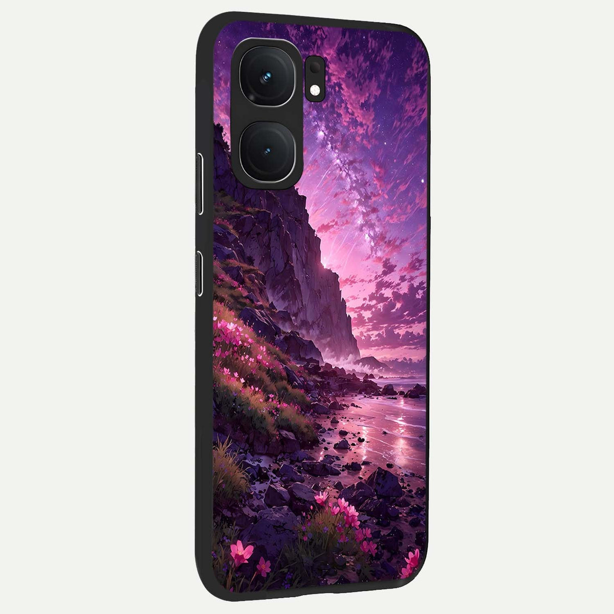 Twilight Blossom Coast back cover For iQOO Neo 9 Pro slim fit glass case with vibrant aesthetic design