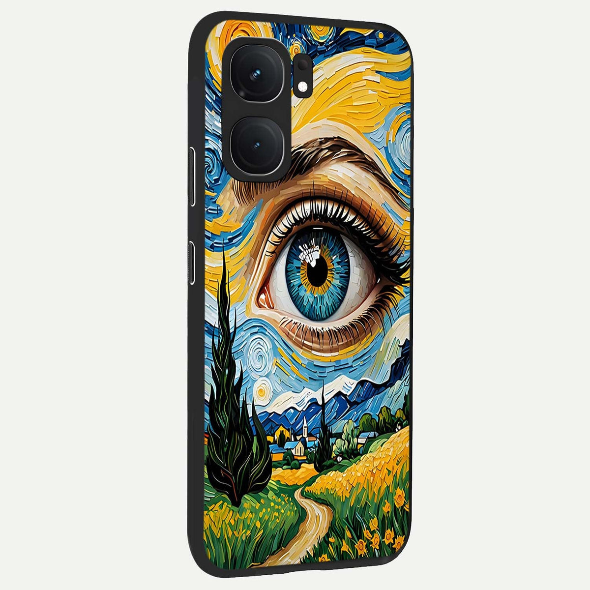 Van Gogh Eye back cover For iQOO Neo 9 Pro slim fit glass case with vibrant aesthetic design
