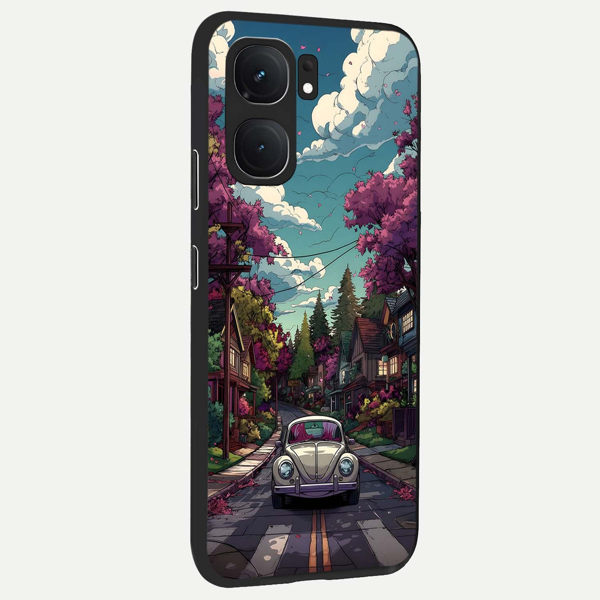 Vintage Street Drive back cover For iQOO Neo 9 Pro slim fit glass case with vibrant aesthetic design
