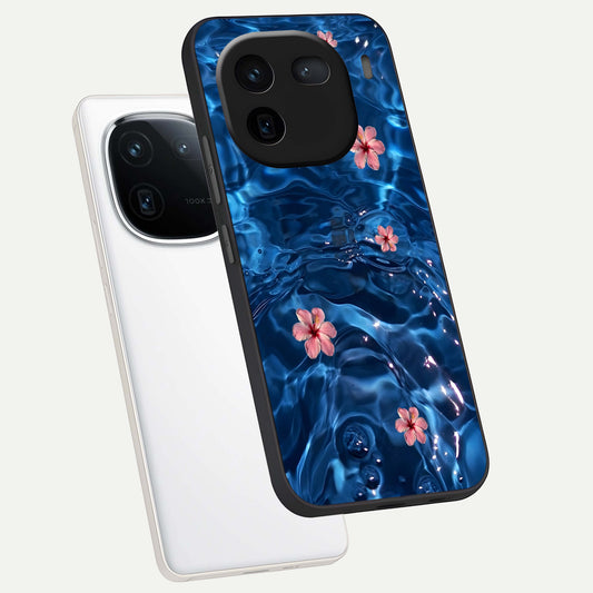 Bloom Thread Art phone case For iQOO 12 5G showing premium glass back cover with detailed artwork