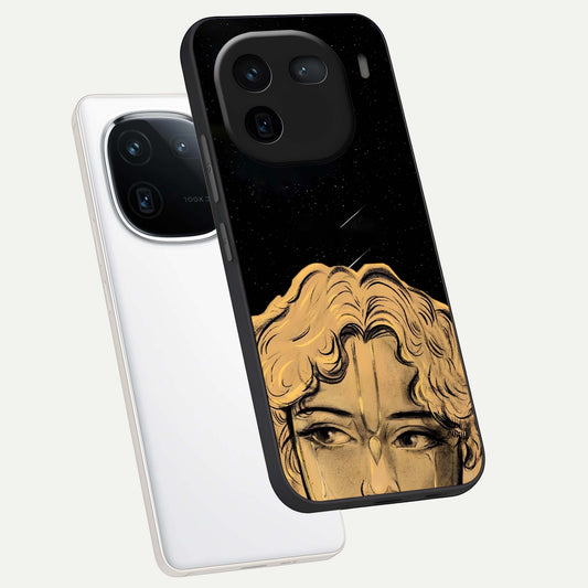 Celestial Gods Plan phone case For iQOO 12 5G showing premium glass back cover with detailed artwork
