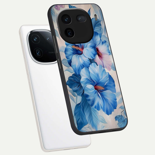 Ocean Hibiscus Grace phone case For iQOO 12 5G showing premium glass back cover with detailed artwork