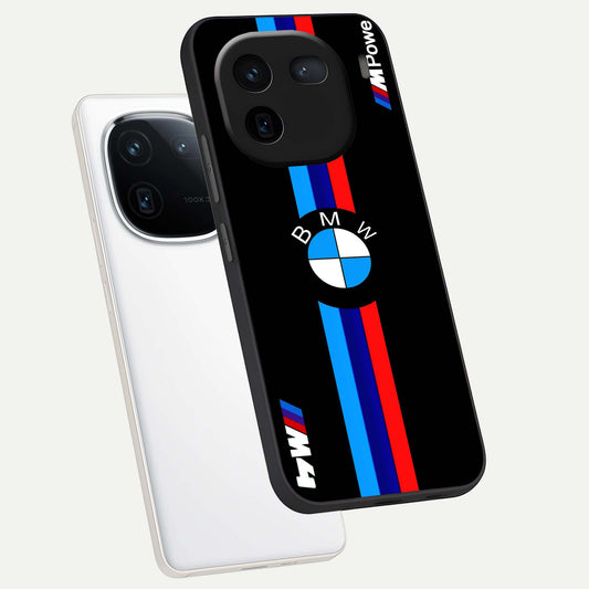 Turbo BMW Beast phone case For iQOO 12 5G showing premium glass back cover with detailed artwork
