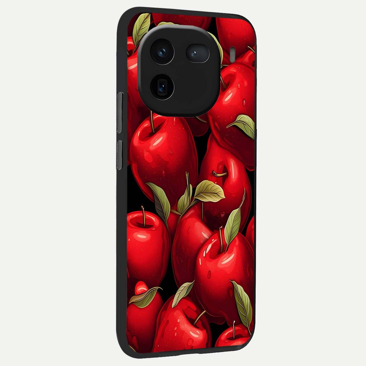 Apple Pattern back cover For iQOO 12 5G slim fit glass case with vibrant aesthetic design