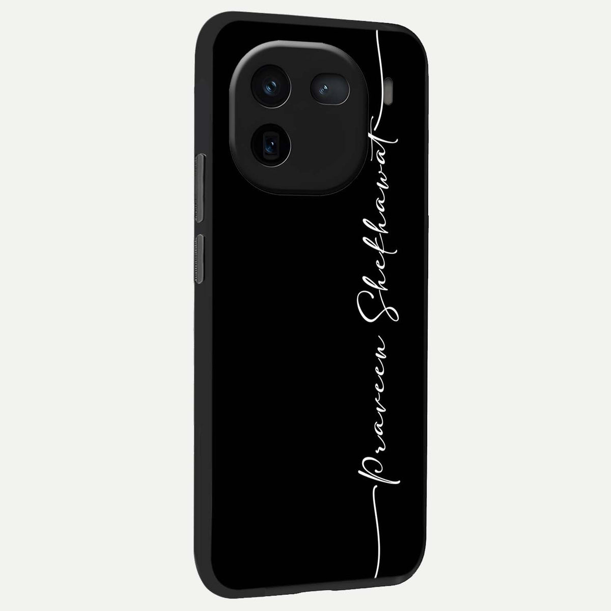Black Tune Custom Name back cover For iQOO 12 5G slim fit glass case with vibrant aesthetic design
