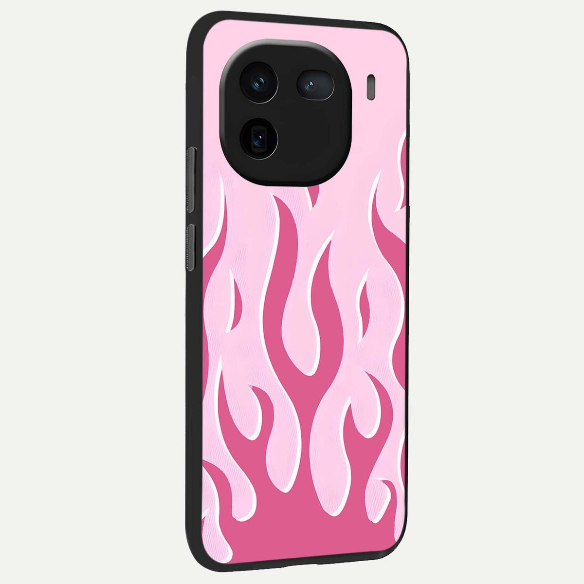 Blush Flame Energy back cover For iQOO 12 5G slim fit glass case with vibrant aesthetic design