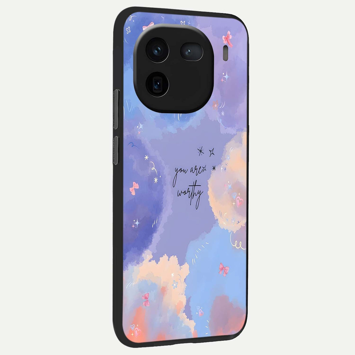 Celestial Cloud Magic back cover For iQOO 12 5G slim fit glass case with vibrant aesthetic design