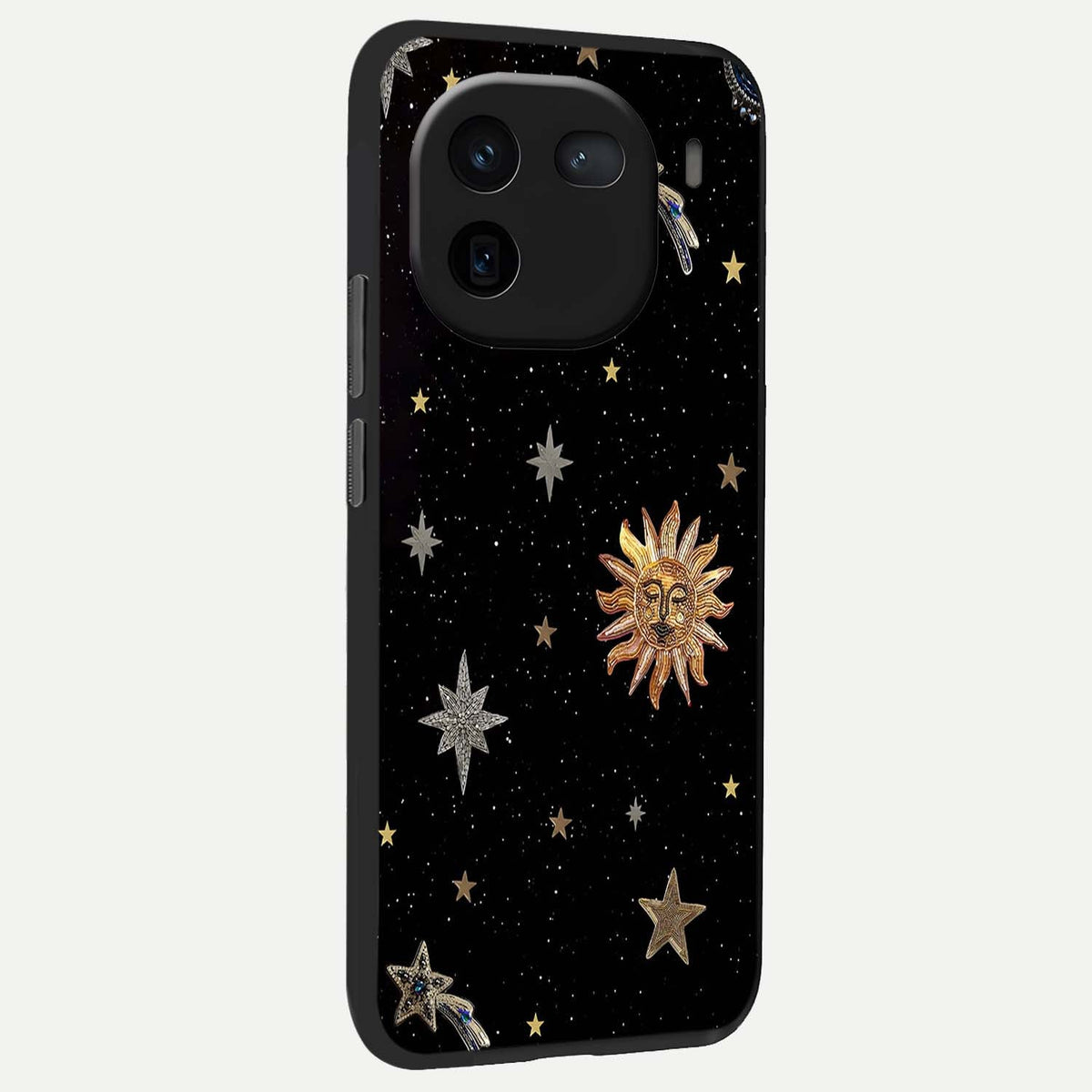 Celestial Moon With Stars back cover For iQOO 12 5G slim fit glass case with vibrant aesthetic design