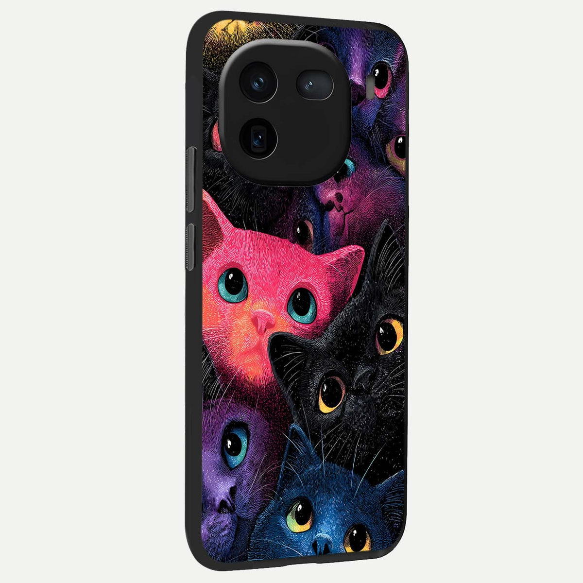 Cosmic Cats Dreams back cover For iQOO 12 5G slim fit glass case with vibrant aesthetic design