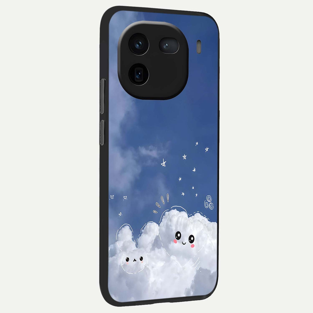 Cute Blossom Cloud back cover For iQOO 12 5G slim fit glass case with vibrant aesthetic design