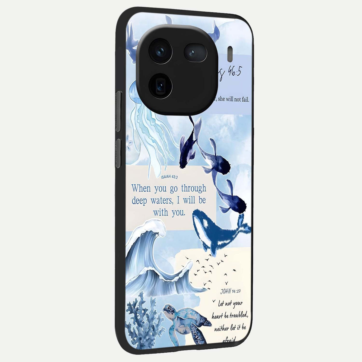 Faithful Ocean Promise back cover For iQOO 12 5G slim fit glass case with vibrant aesthetic design