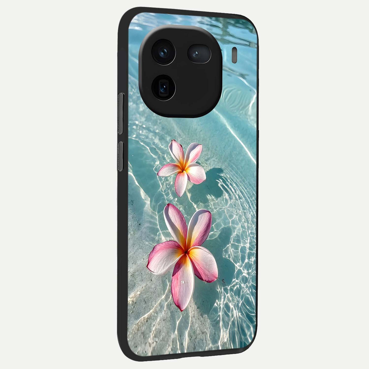 Floating Bloom Bliss back cover For iQOO 12 5G slim fit glass case with vibrant aesthetic design