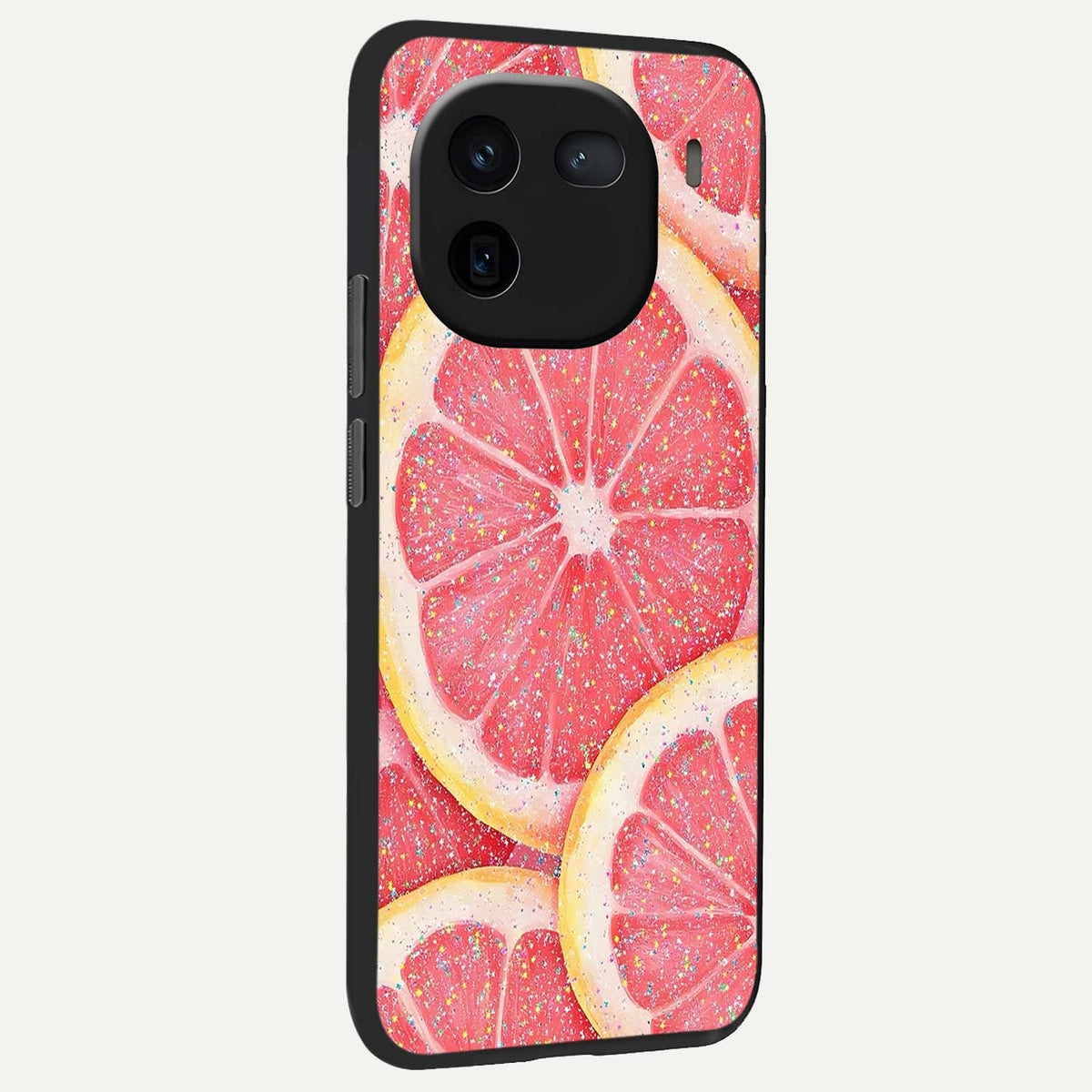 Glitter Grapefruit back cover For iQOO 12 5G slim fit glass case with vibrant aesthetic design