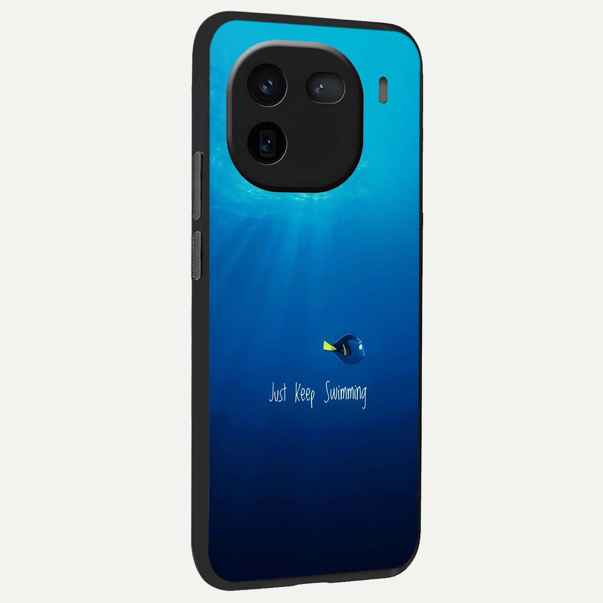 Just Keep Swimming back cover For iQOO 12 5G slim fit glass case with vibrant aesthetic design