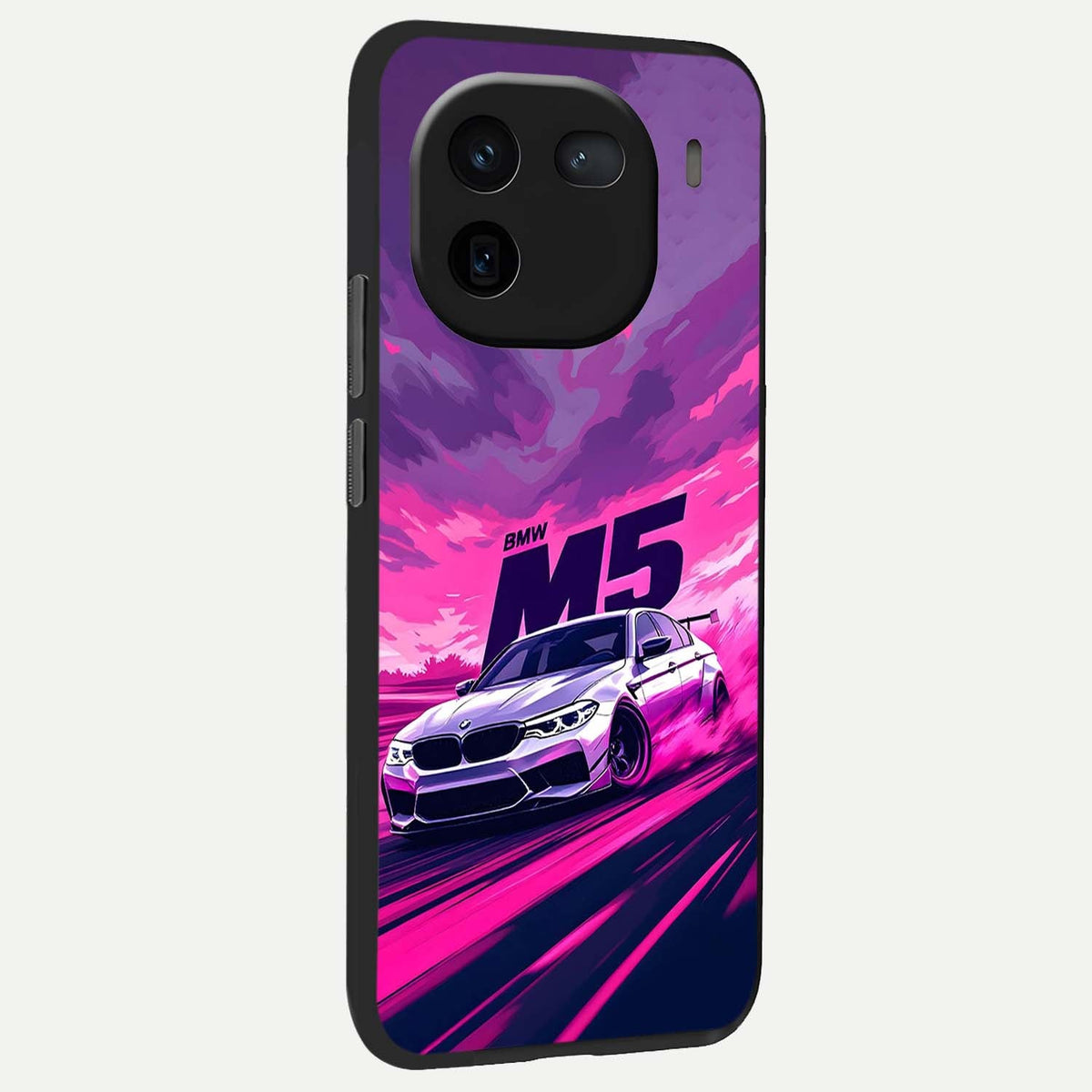 MS Neon Car back cover For iQOO 12 5G slim fit glass case with vibrant aesthetic design