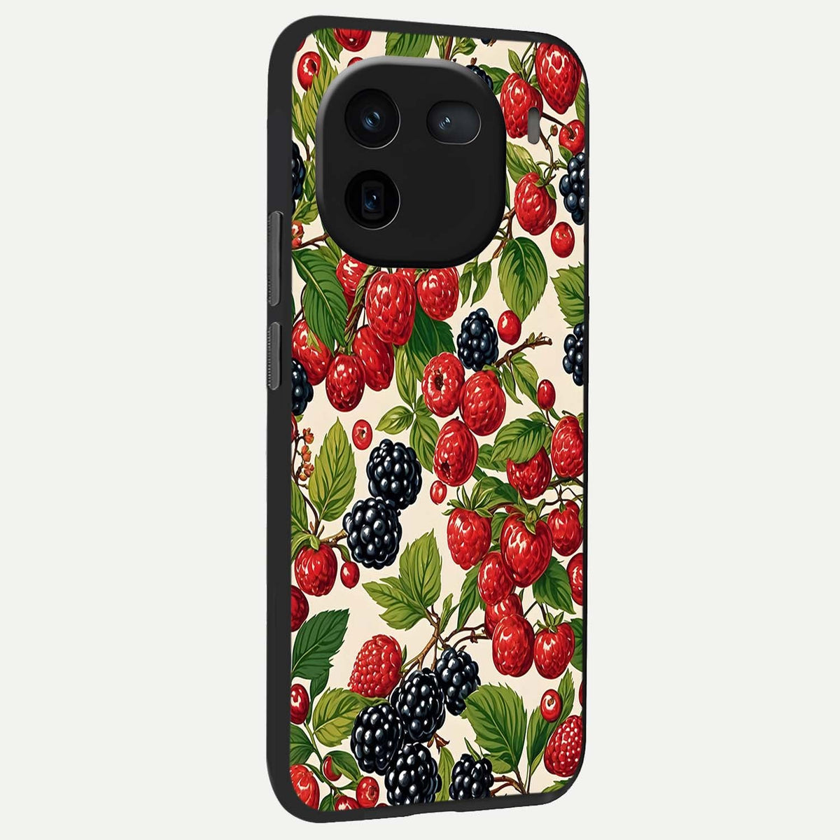 Mixed Berry Collage back cover For iQOO 12 5G slim fit glass case with vibrant aesthetic design