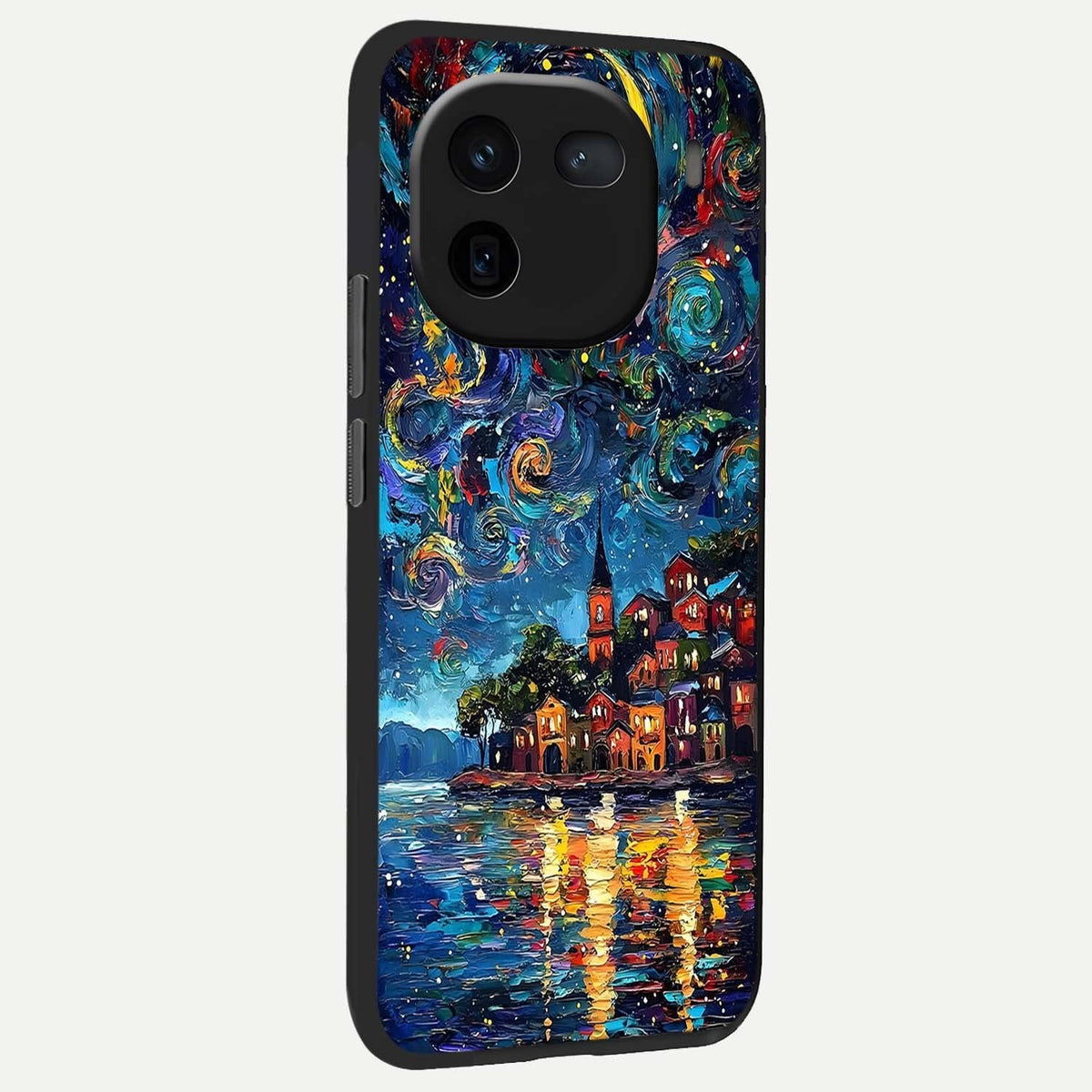Moonlight Harbor Glow back cover For iQOO 12 5G slim fit glass case with vibrant aesthetic design