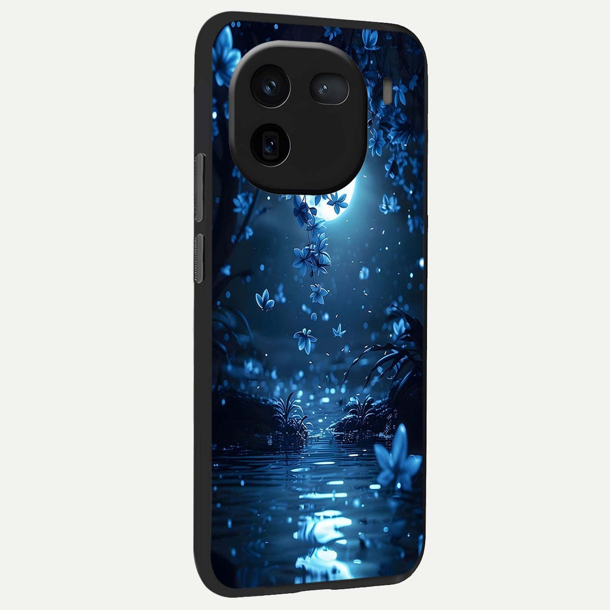 Moonlight Petal Dream back cover For iQOO 12 5G slim fit glass case with vibrant aesthetic design