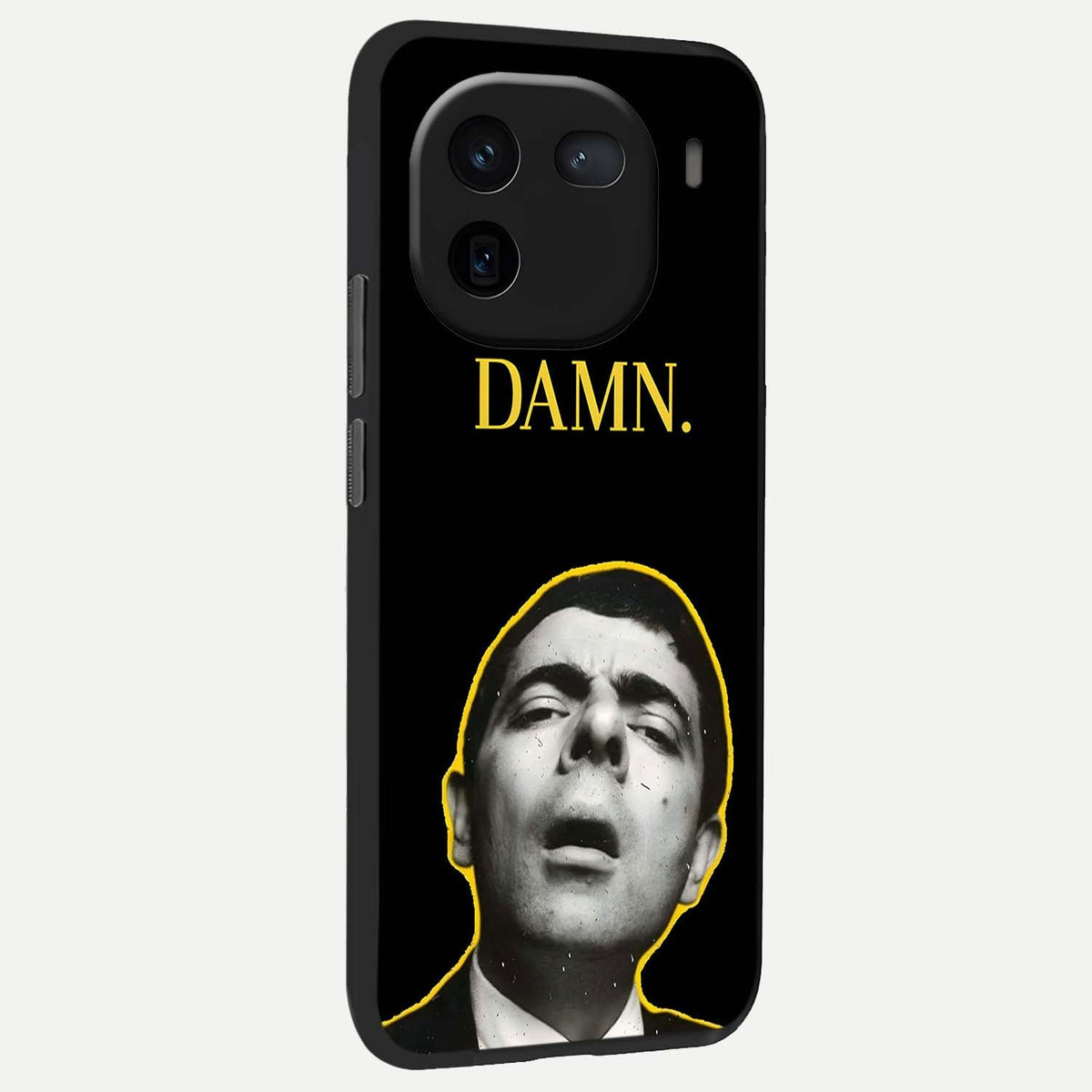 Mr Bean Damn back cover For iQOO 12 5G slim fit glass case with vibrant aesthetic design