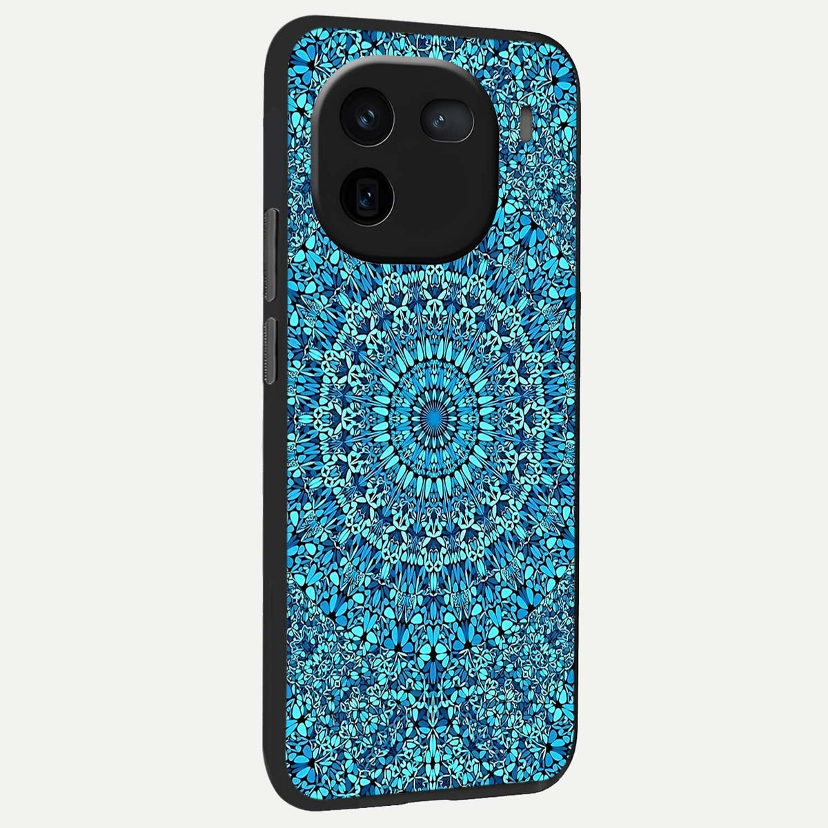 Ocean Bloom Mandala back cover For iQOO 12 5G slim fit glass case with vibrant aesthetic design