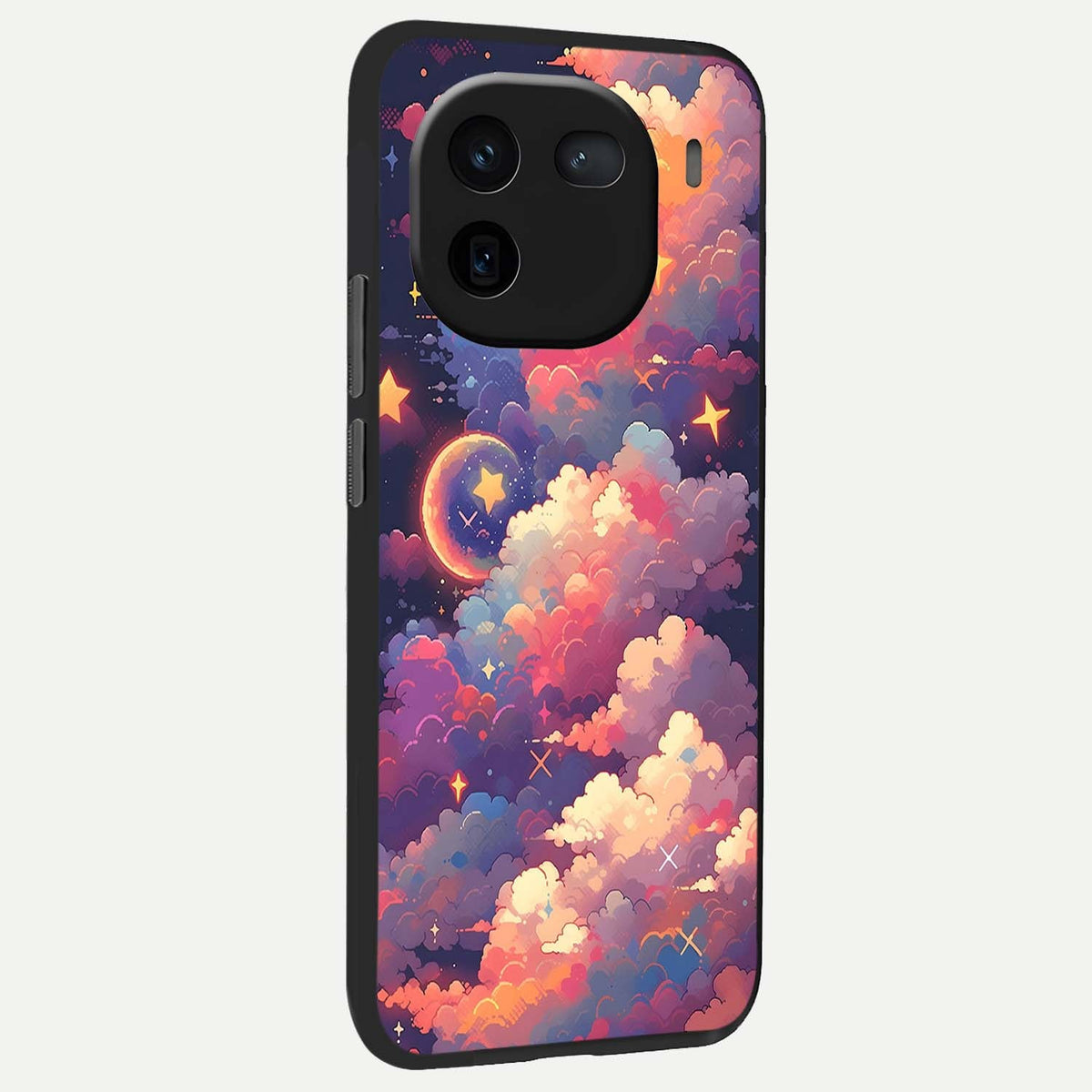 Starlit Dream Clouds back cover For iQOO 12 5G slim fit glass case with vibrant aesthetic design