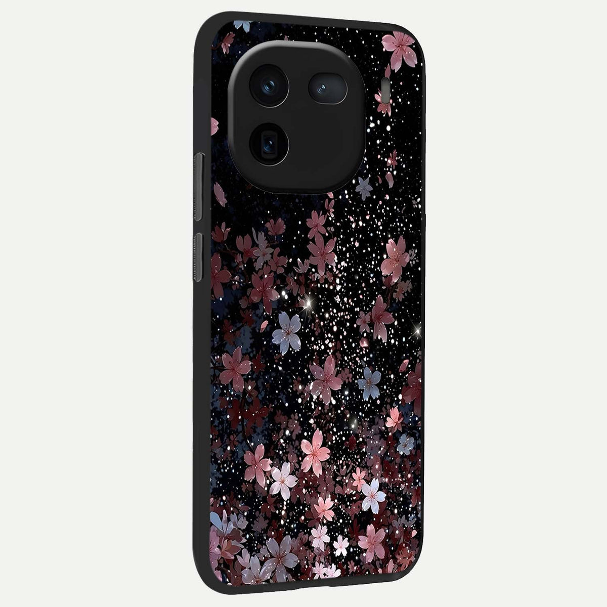 Starlit Flower Dreams back cover For iQOO 12 5G slim fit glass case with vibrant aesthetic design