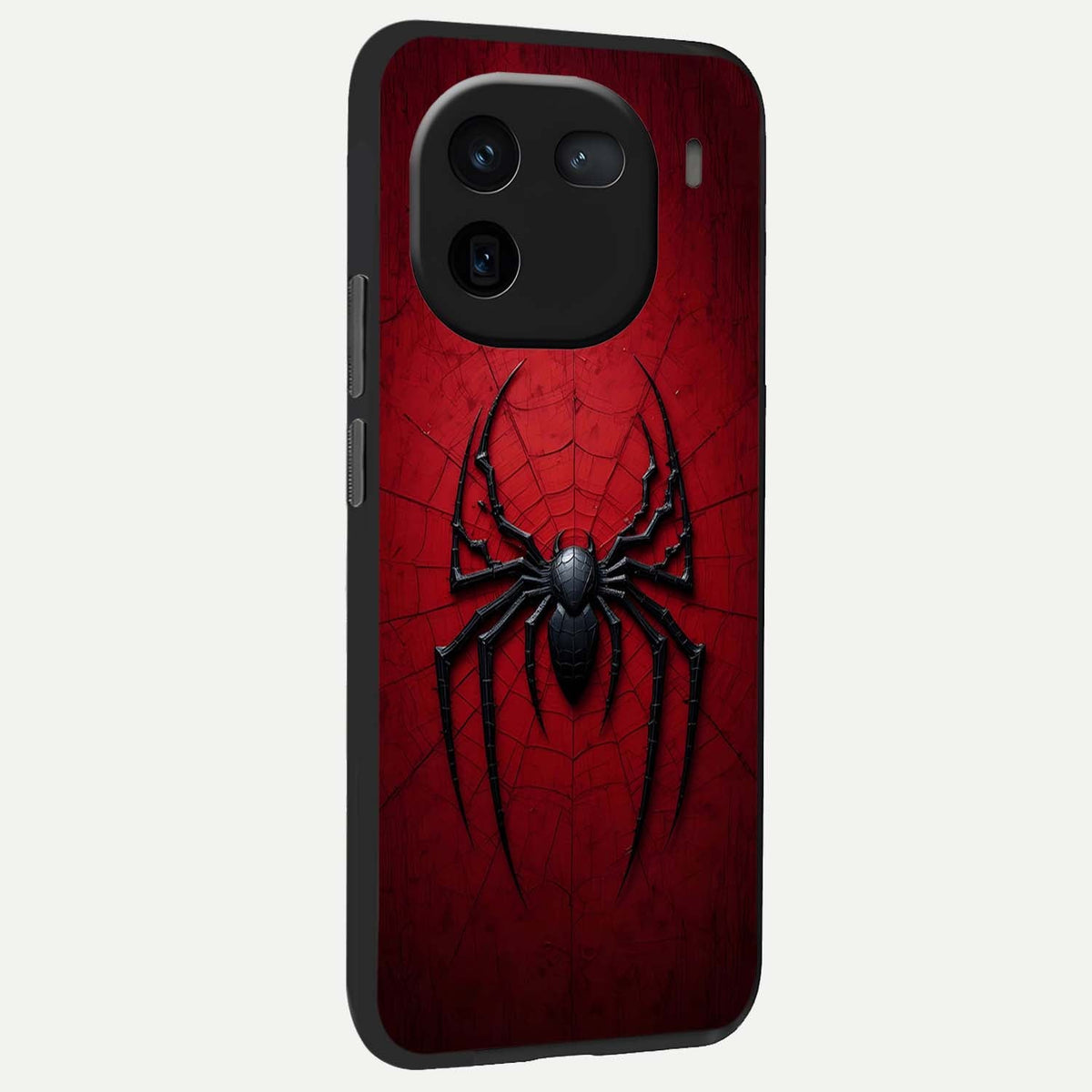 Superhero Web Emblem back cover For iQOO 12 5G slim fit glass case with vibrant aesthetic design