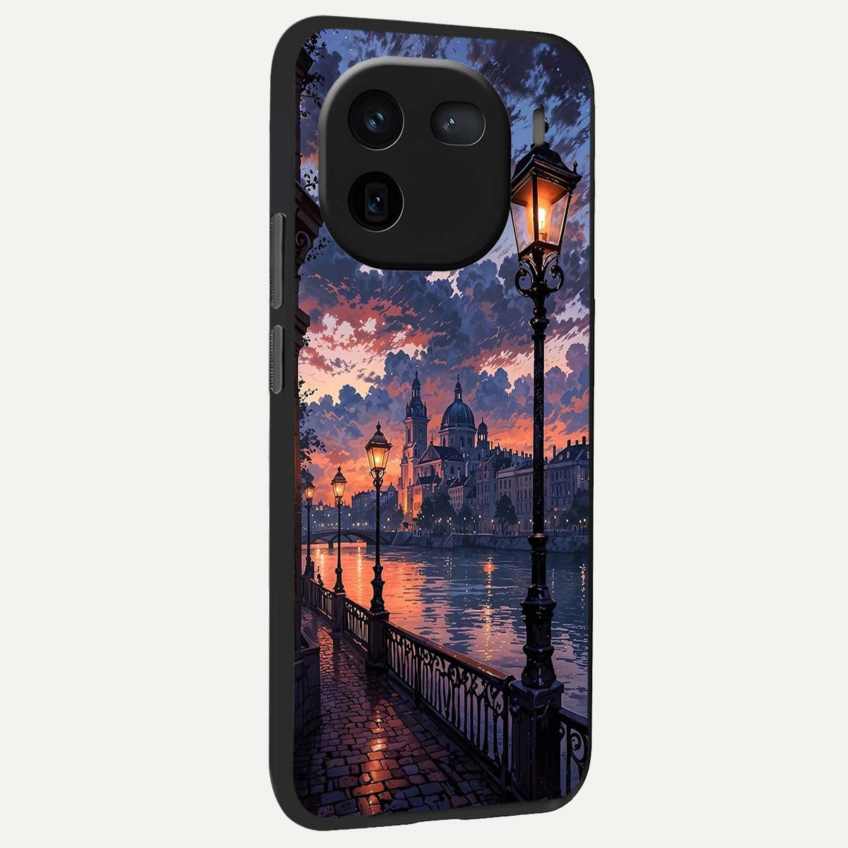 Twilight River Lights back cover For iQOO 12 5G slim fit glass case with vibrant aesthetic design