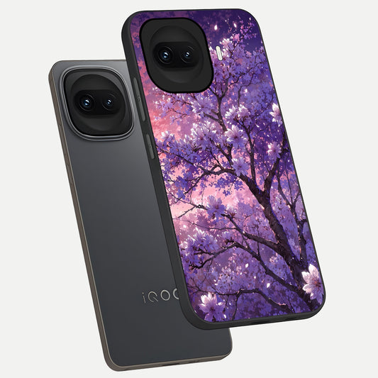 Blossom Tree phone case for iQOO 15R showing premium glass back cover with detailed artwork