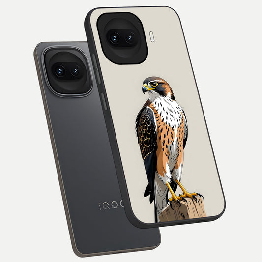 Clever Eagle phone case for iQOO 15R showing premium glass back cover with detailed artwork