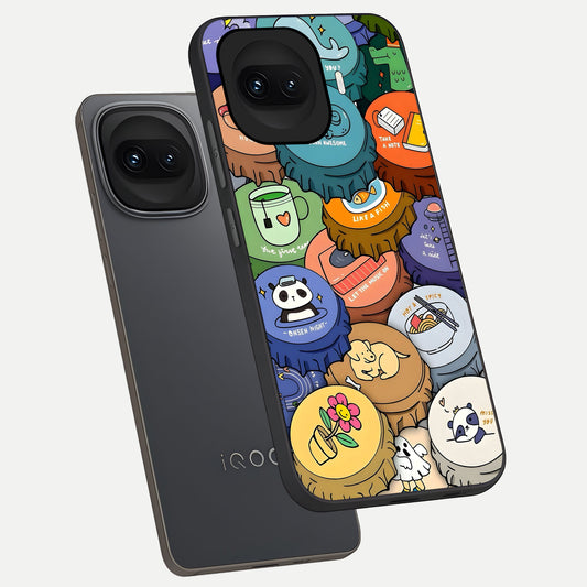 Coins Patterns phone case for iQOO 15R showing premium glass back cover with detailed artwork