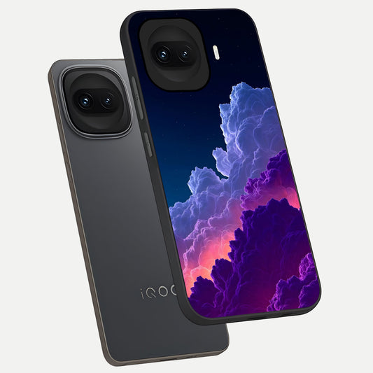 Dreamy Cloud Skies phone case for iQOO 15R showing premium glass back cover with detailed artwork