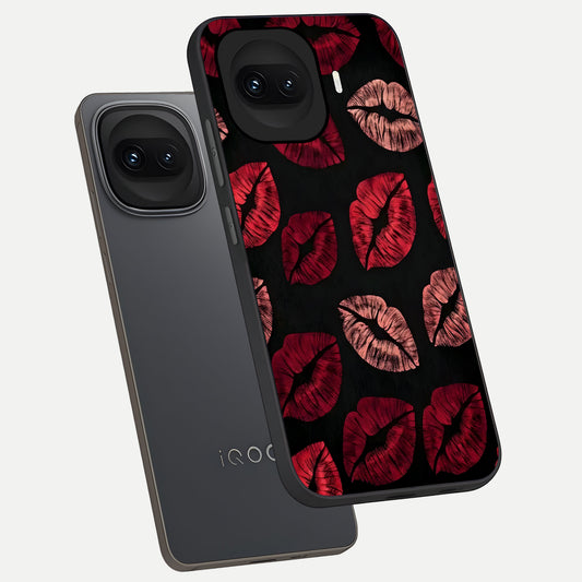 Midnight Kiss Love phone case for iQOO 15R showing premium glass back cover with detailed artwork