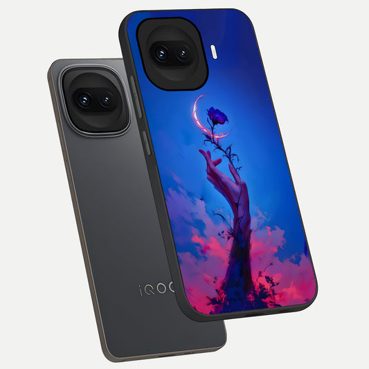 Mystic Hand phone case for iQOO 15R showing premium glass back cover with detailed artwork