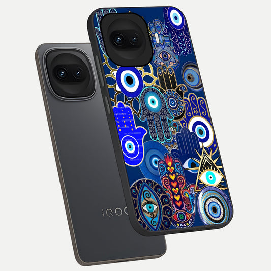 Mystic Palm Guard phone case for iQOO 15R showing premium glass back cover with detailed artwork