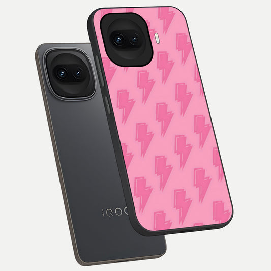 Pink Moo Magic phone case for iQOO 15R showing premium glass back cover with detailed artwork