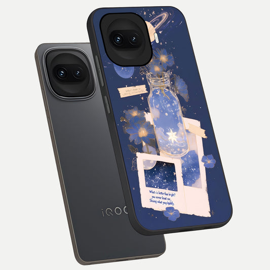 Starlit Cosmic Jar phone case for iQOO 15R showing premium glass back cover with detailed artwork