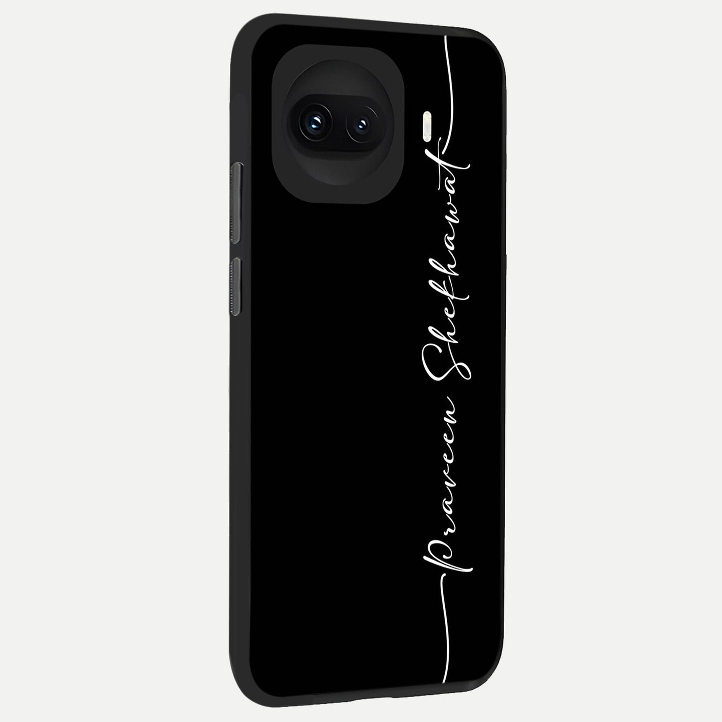 Black Tune Custom Name back cover for iQOO 15R slim fit glass case with vibrant aesthetic design