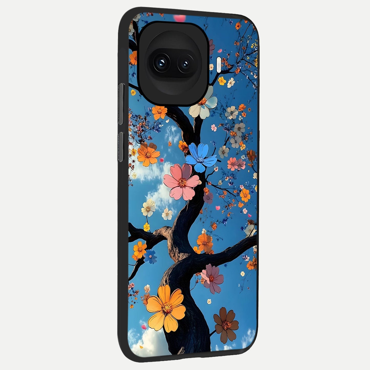 Blossom Dream Sky back cover for iQOO 15R slim fit glass case with vibrant aesthetic design