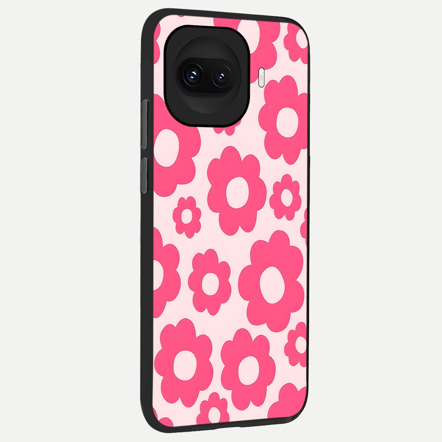 Blush Flower Pop back cover for iQOO 15R slim fit glass case with vibrant aesthetic design