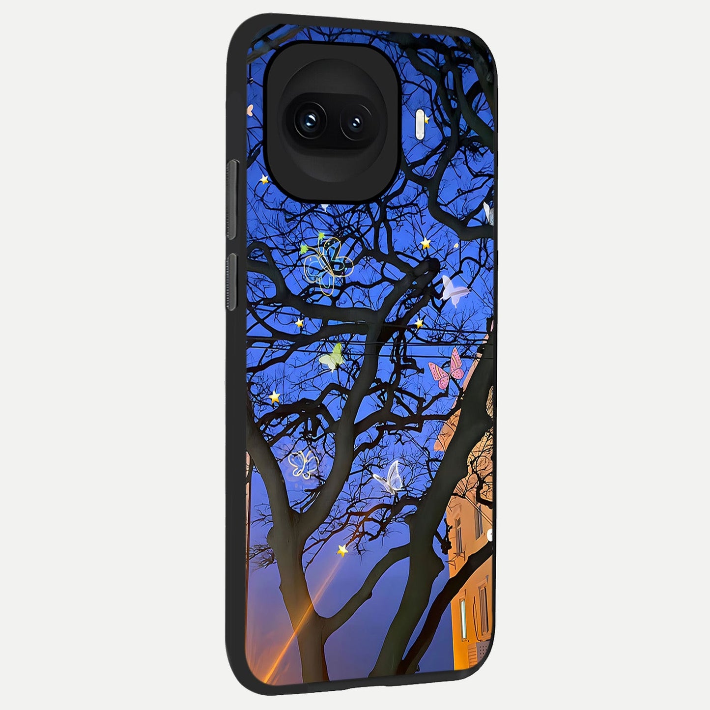 Butterfly Night Magic back cover for iQOO 15R slim fit glass case with vibrant aesthetic design