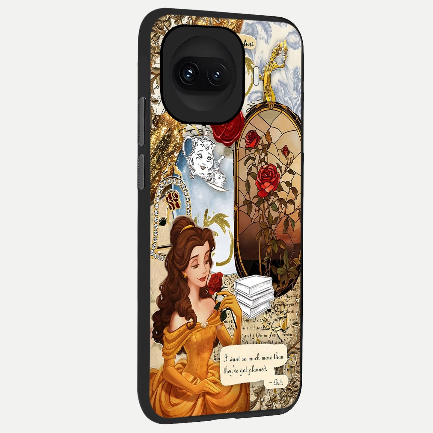 Golden Dream Belle back cover for iQOO 15R slim fit glass case with vibrant aesthetic design