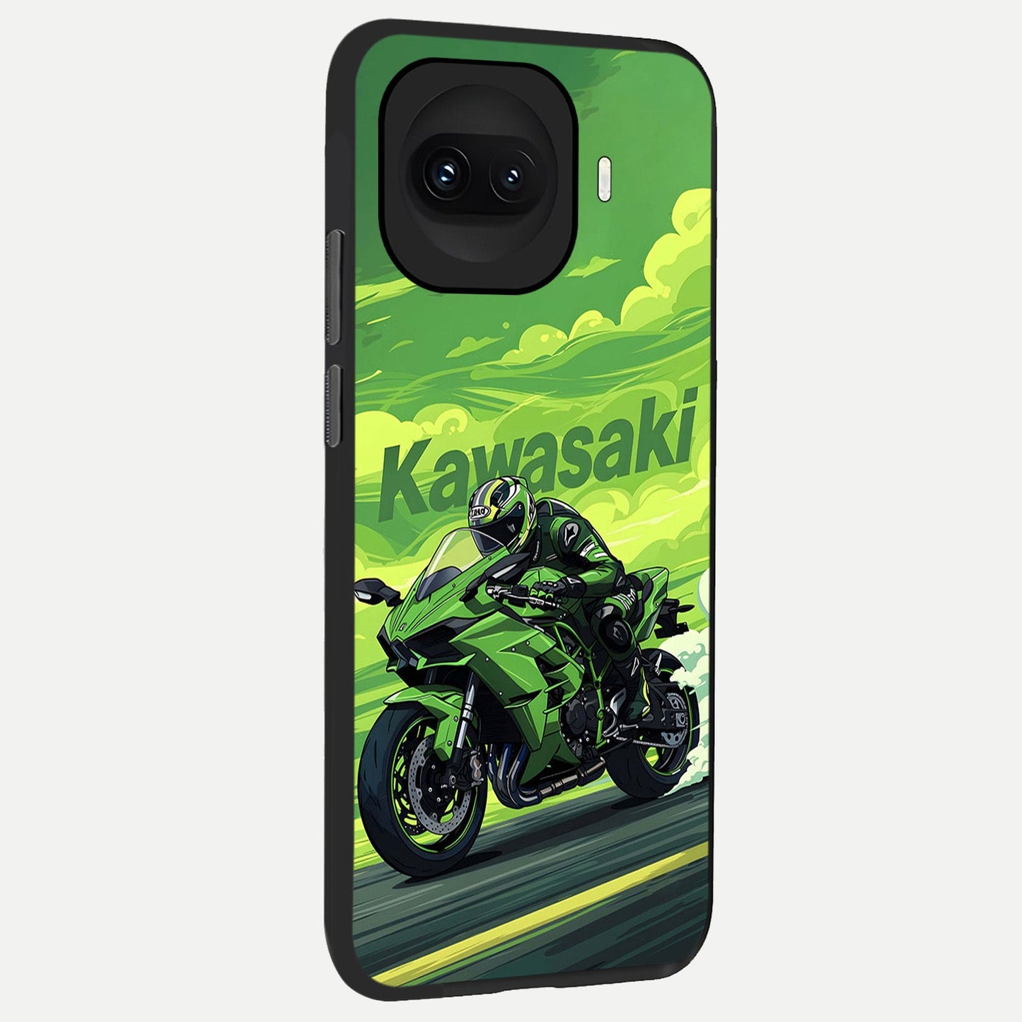 Greenery Sky back cover for iQOO 15R slim fit glass case with vibrant aesthetic design