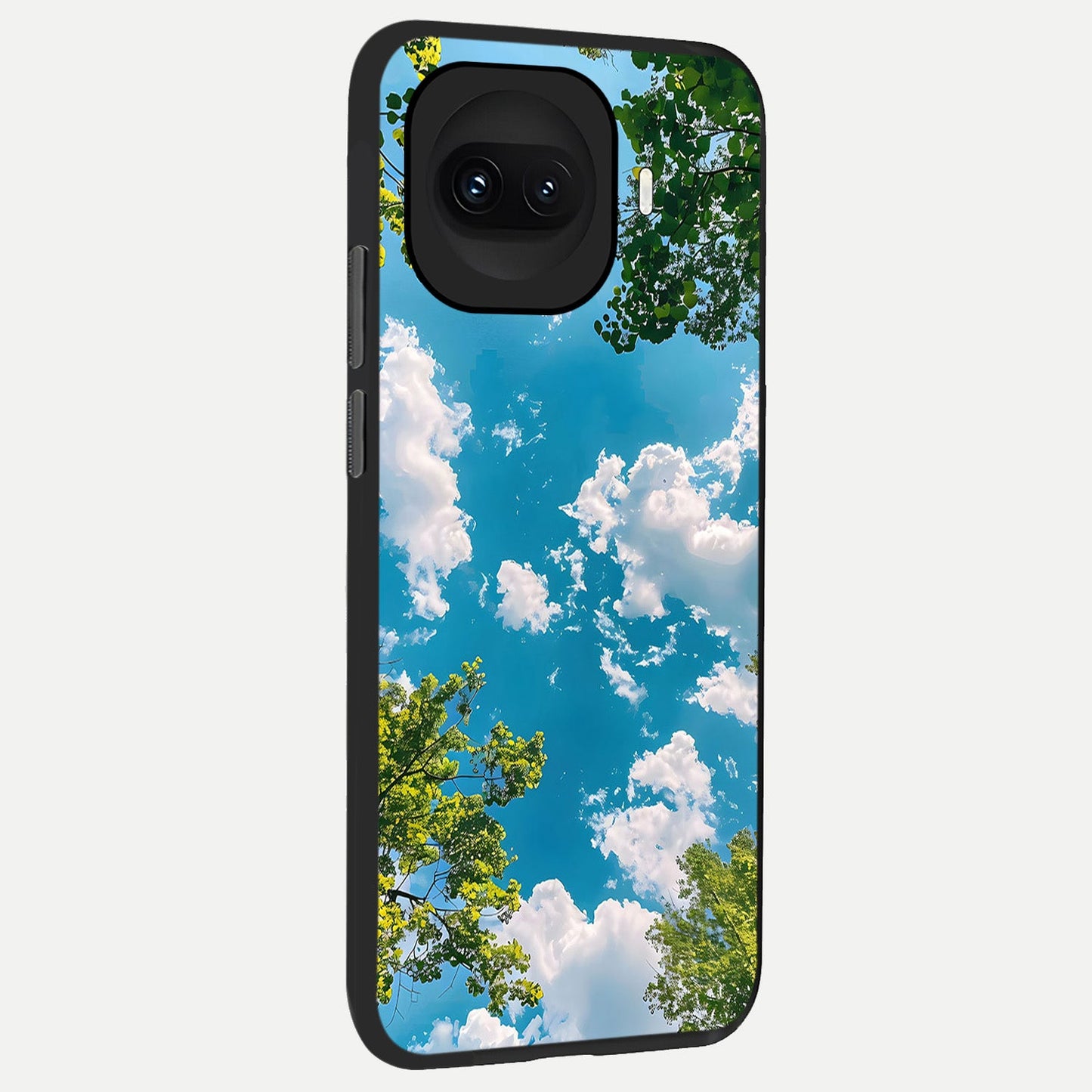 Green Moon Energy back cover for iQOO 15R slim fit glass case with vibrant aesthetic design