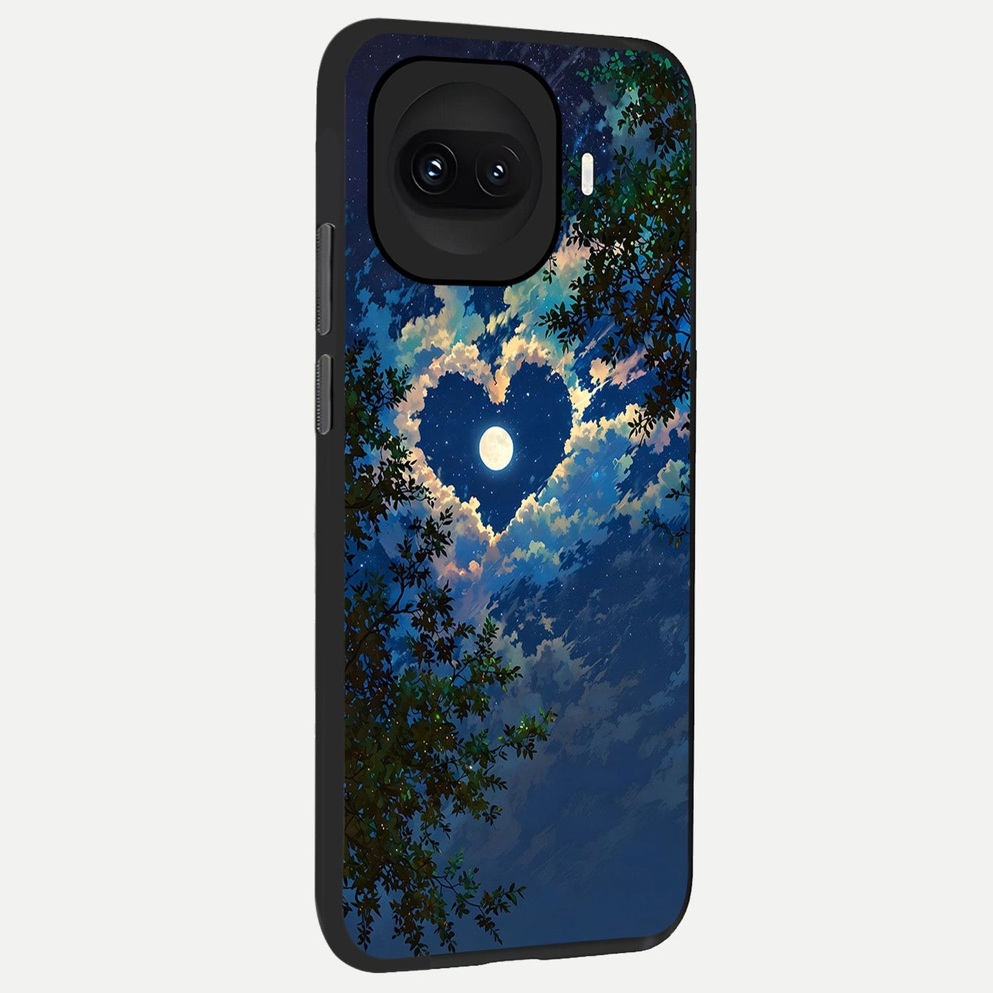 Heart With Moon Sky back cover for iQOO 15R slim fit glass case with vibrant aesthetic design