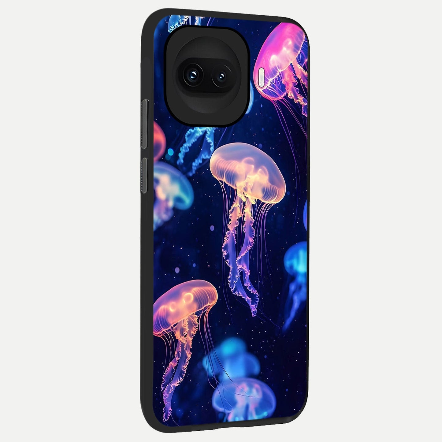 Jellyfish Pattern back cover for iQOO 15R slim fit glass case with vibrant aesthetic design