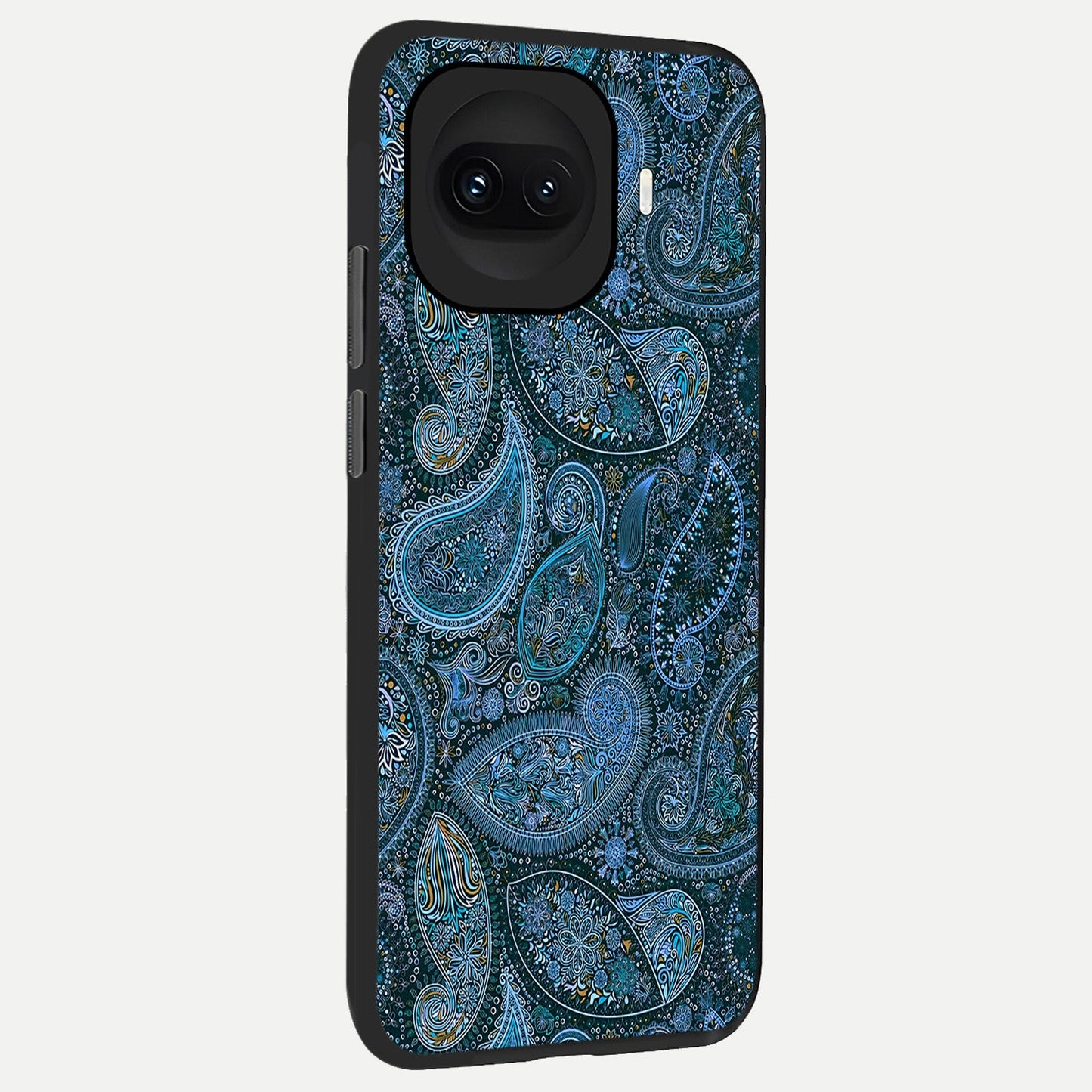 Midnight Paisley Glow back cover for iQOO 15R slim fit glass case with vibrant aesthetic design