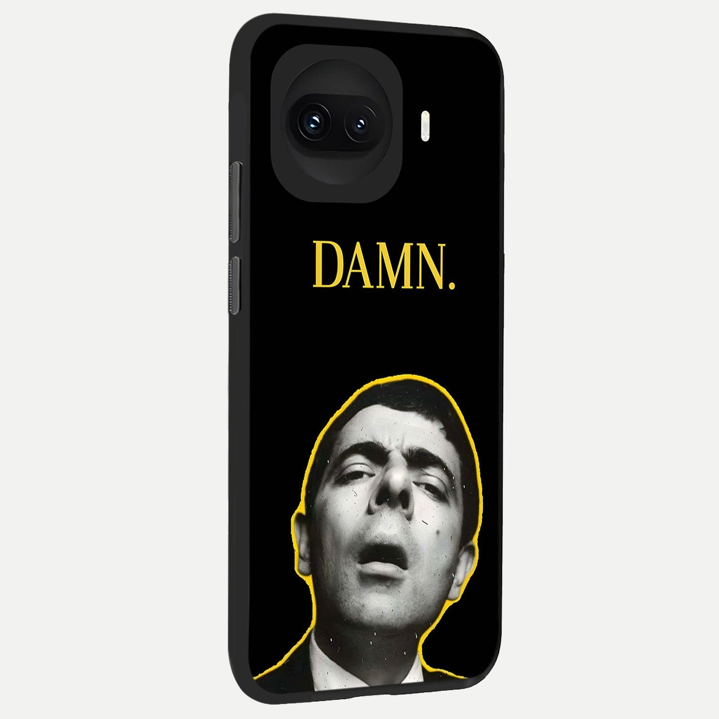 Mr Bean Damn back cover for iQOO 15R slim fit glass case with vibrant aesthetic design