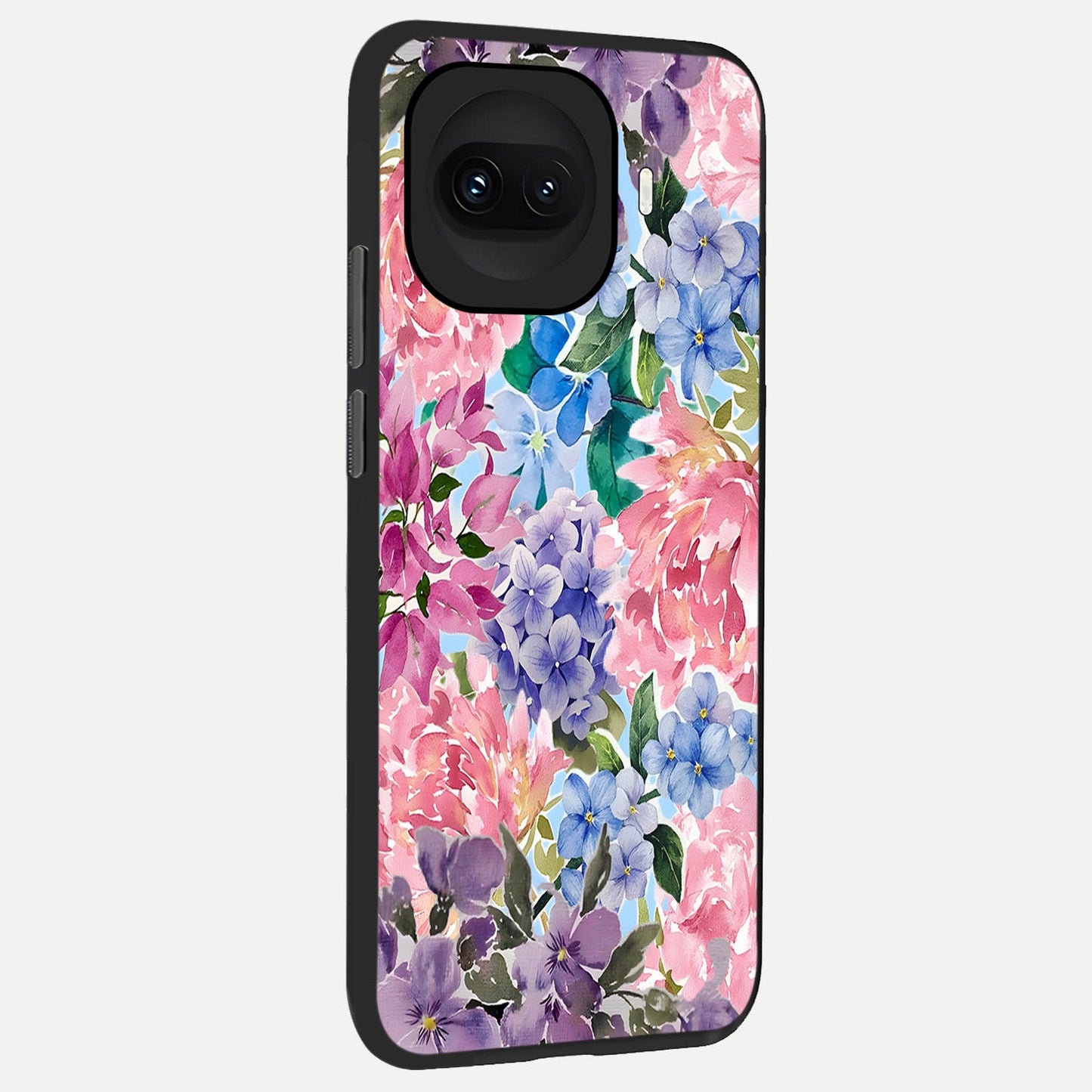 Pastel Floral Mix back cover for iQOO 15R slim fit glass case with vibrant aesthetic design